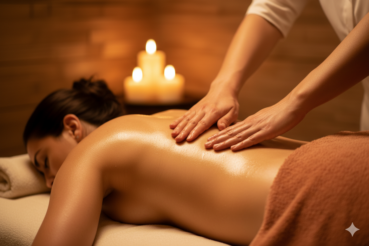 Masaje relajante corporal para aliviar el estrés y renovar la energía en Lumière Boutique Spa, Envigado